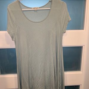 Light teal color shirt dress